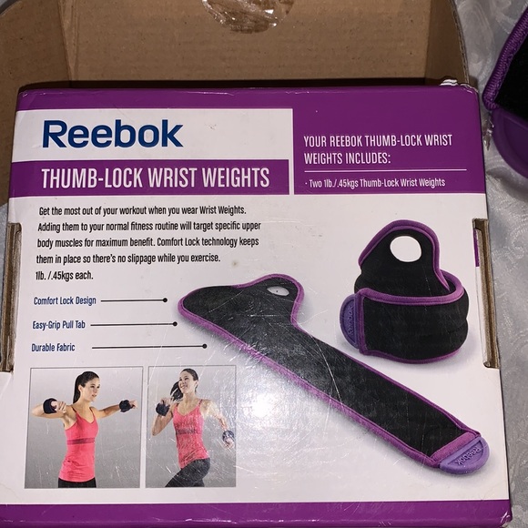Workout set, Sliding Core Discs & Reebok toning Thumb lock wrist weights 1lbs. - Picture 9 of 11